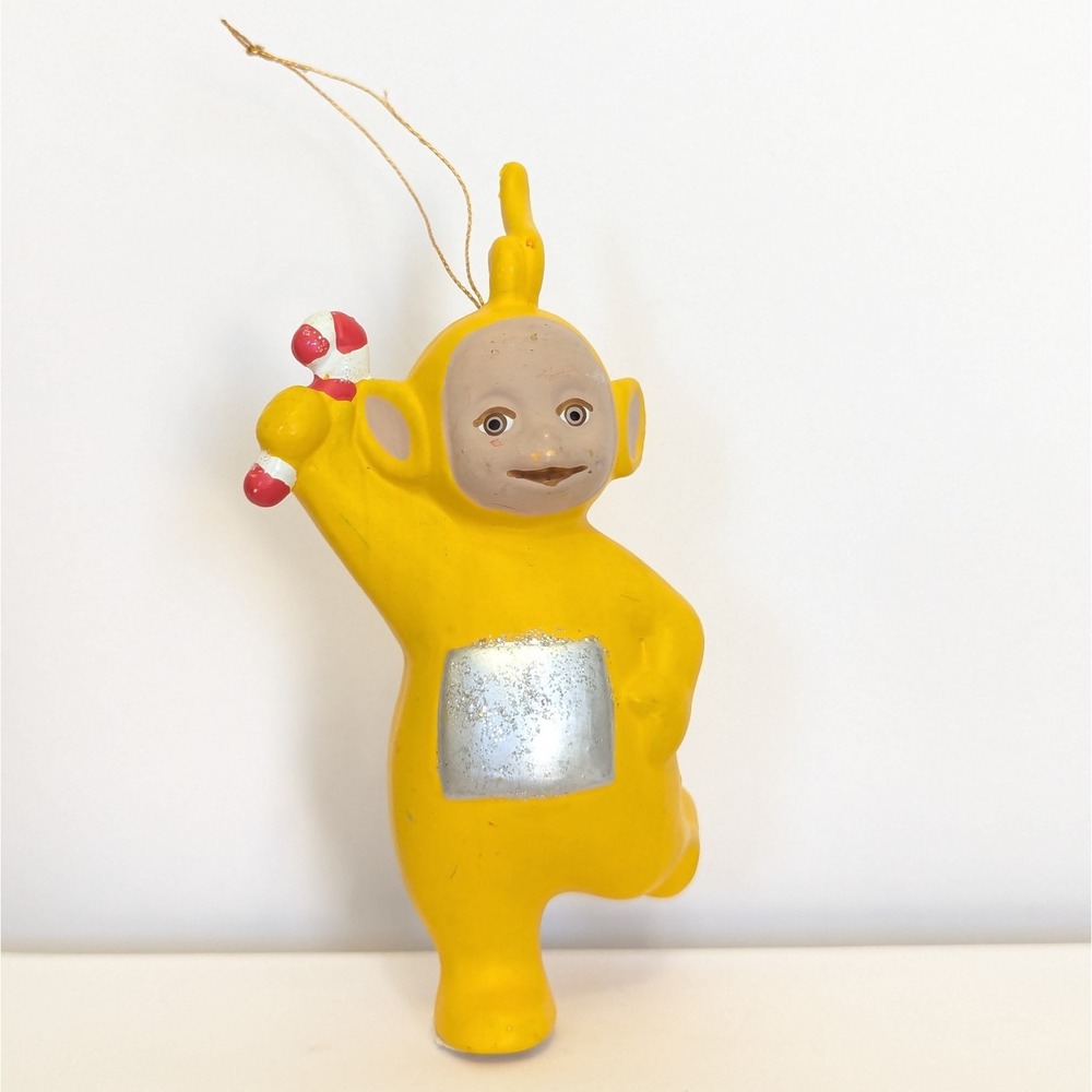 Vtg 1999 Kurt Adler Teletubbies Yellow Laa-Laa Christmas Ornament Candy Cane NOS